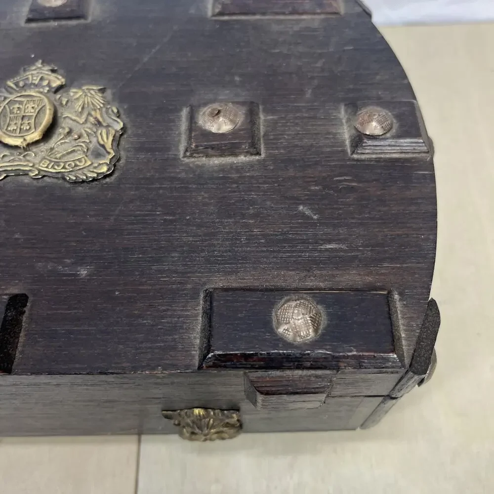 Vintage S. Sper Bijou Valet Jewelry Box Wooden Red Interior